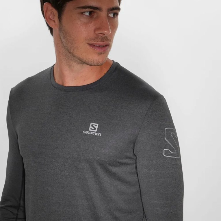 Salomon Outline Long Sleeve Tricko Panske Čierne | SK 8GKVUB